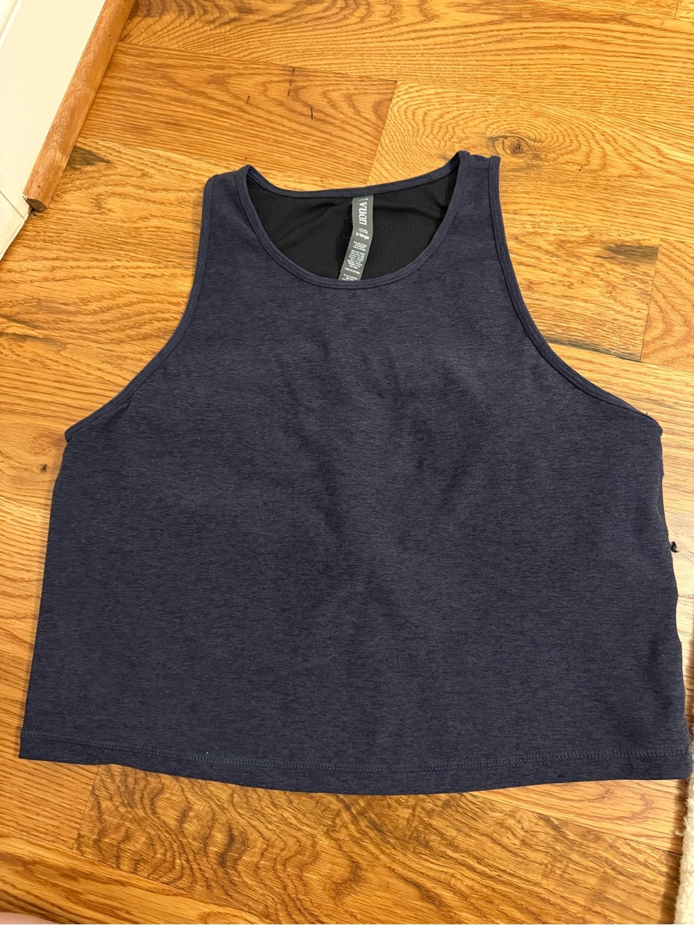 Vuori Mudra Plyo Elevation Tank XL Navy Heather Built In Bra Yoga